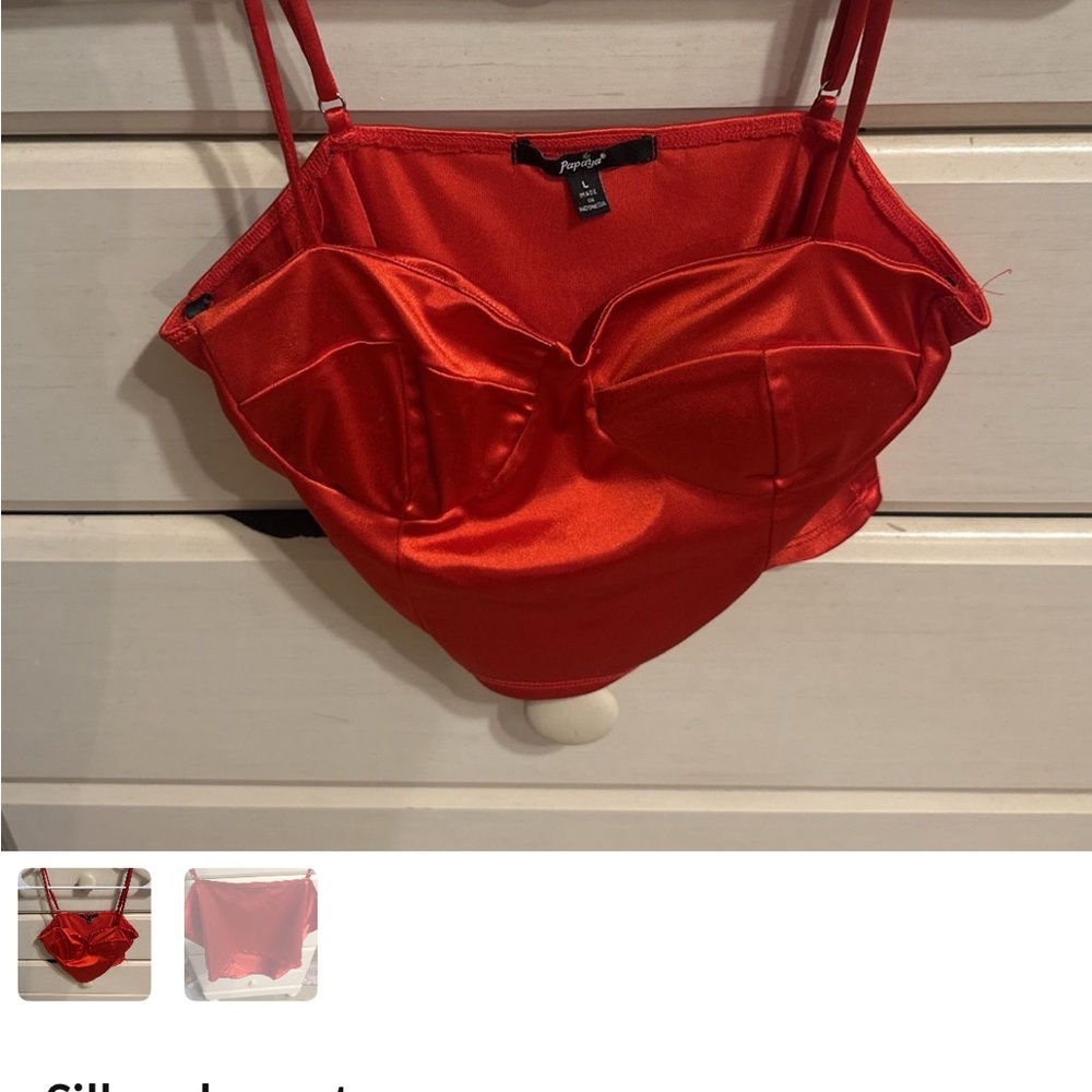 Frederick's of Hollywood Red Satin Bustier